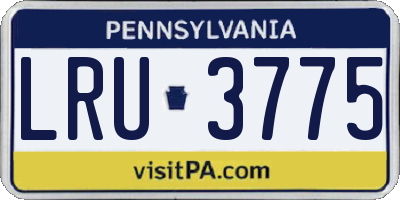 PA license plate LRU3775