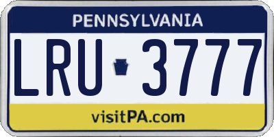 PA license plate LRU3777