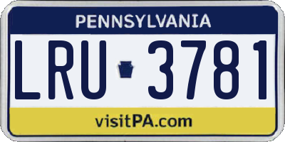 PA license plate LRU3781