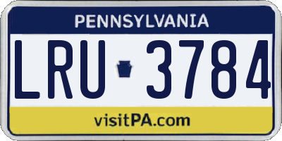 PA license plate LRU3784