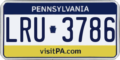 PA license plate LRU3786
