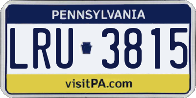 PA license plate LRU3815