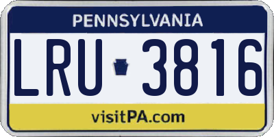 PA license plate LRU3816