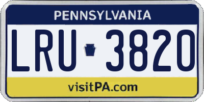 PA license plate LRU3820
