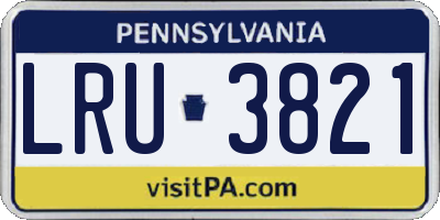 PA license plate LRU3821