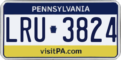 PA license plate LRU3824