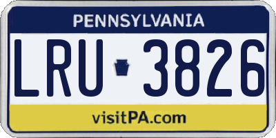 PA license plate LRU3826