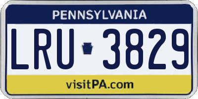PA license plate LRU3829