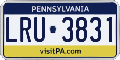 PA license plate LRU3831