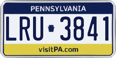PA license plate LRU3841