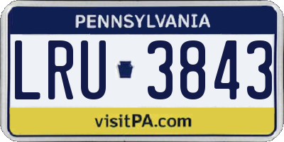 PA license plate LRU3843