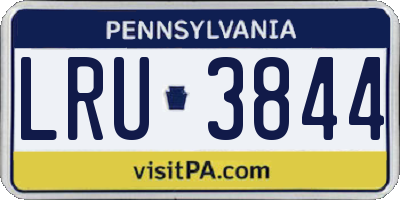 PA license plate LRU3844
