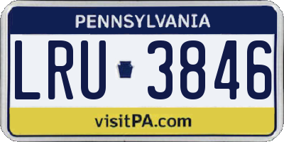 PA license plate LRU3846