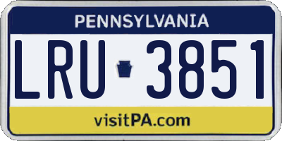 PA license plate LRU3851