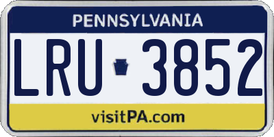 PA license plate LRU3852
