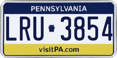 PA license plate LRU3854
