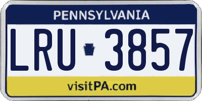 PA license plate LRU3857