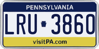 PA license plate LRU3860