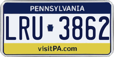 PA license plate LRU3862