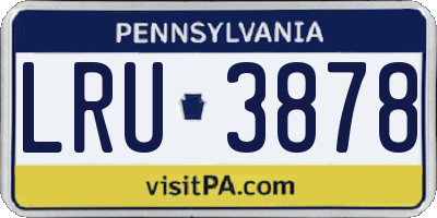 PA license plate LRU3878