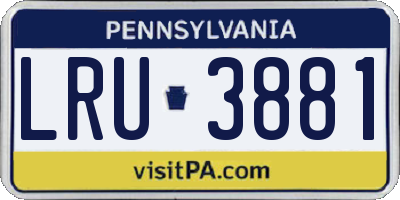 PA license plate LRU3881