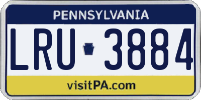 PA license plate LRU3884
