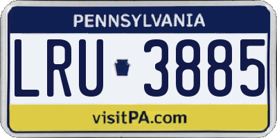 PA license plate LRU3885