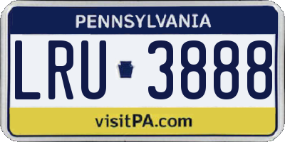 PA license plate LRU3888