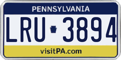PA license plate LRU3894