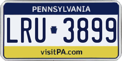 PA license plate LRU3899