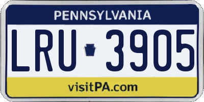 PA license plate LRU3905