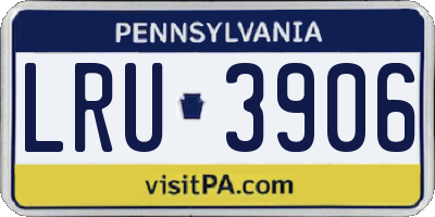PA license plate LRU3906