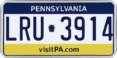 PA license plate LRU3914