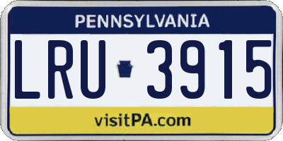 PA license plate LRU3915