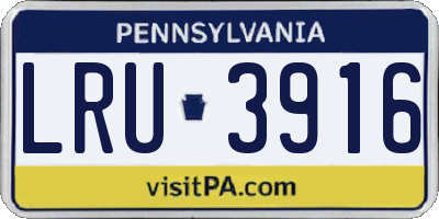 PA license plate LRU3916