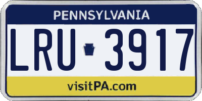 PA license plate LRU3917