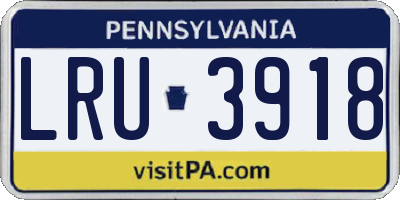 PA license plate LRU3918