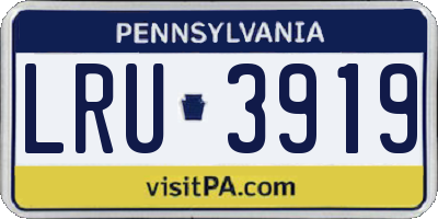 PA license plate LRU3919