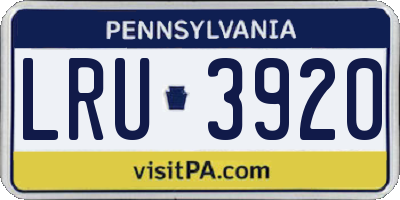 PA license plate LRU3920