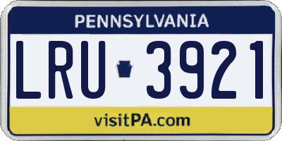 PA license plate LRU3921