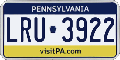 PA license plate LRU3922