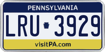 PA license plate LRU3929