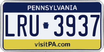 PA license plate LRU3937