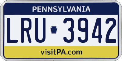 PA license plate LRU3942