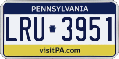PA license plate LRU3951