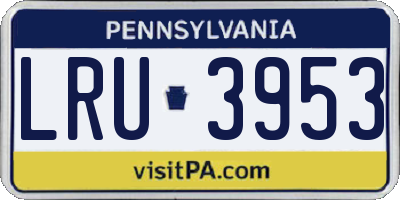 PA license plate LRU3953