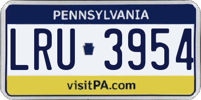 PA license plate LRU3954
