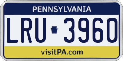 PA license plate LRU3960