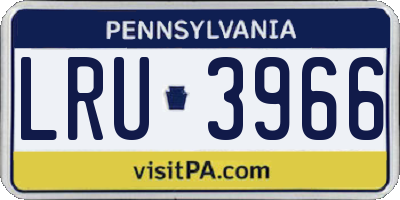 PA license plate LRU3966