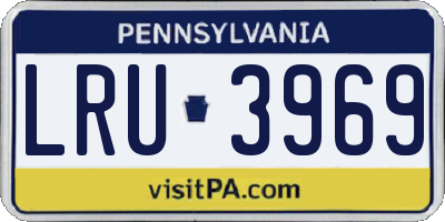 PA license plate LRU3969